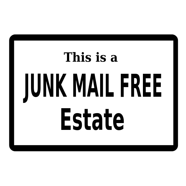 Junk mail free estate.
